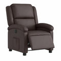 Fauteuil relax, en cuir, inclinable, réglable, coloris marron, pour le salon