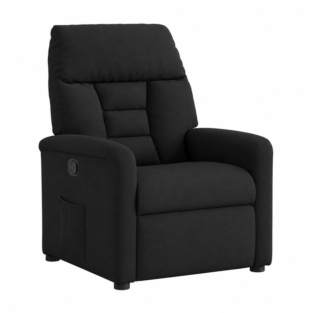 Fauteuil relax, en tissu, inclinable, coloris noir, pour le salon