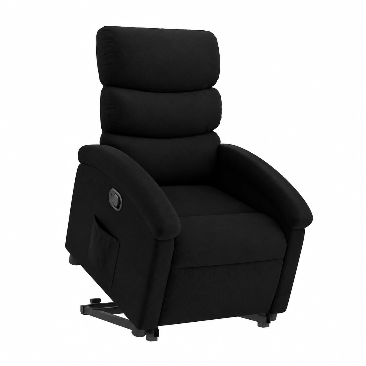 Fauteuil relax, en tissu, inclinable, coloris noir, pour le salon