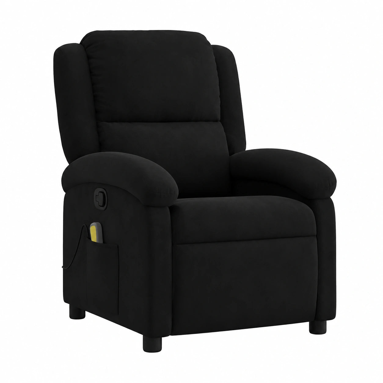 Fauteuil relax, inclinable, réglable, en velours, coloris noir, pour le salon