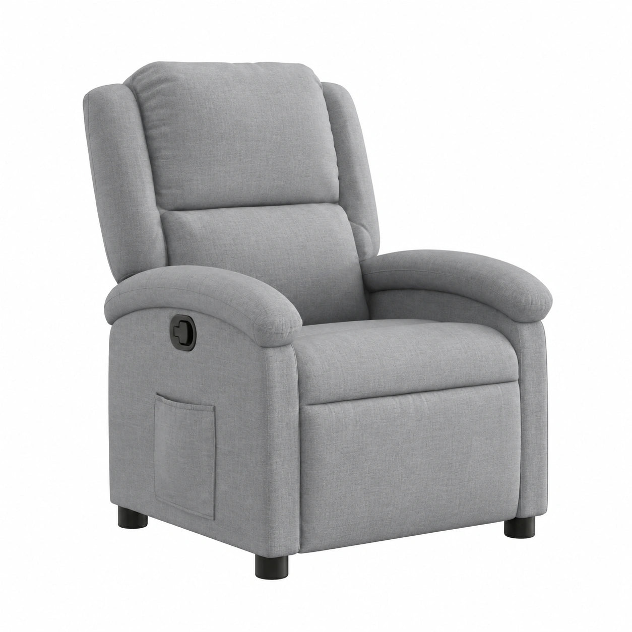 Fauteuil relax, inclinable, en tissu, coloris gris, pour le salon