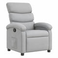 Fauteuil relax, inclinable, en tissu, coloris gris, pour le salon