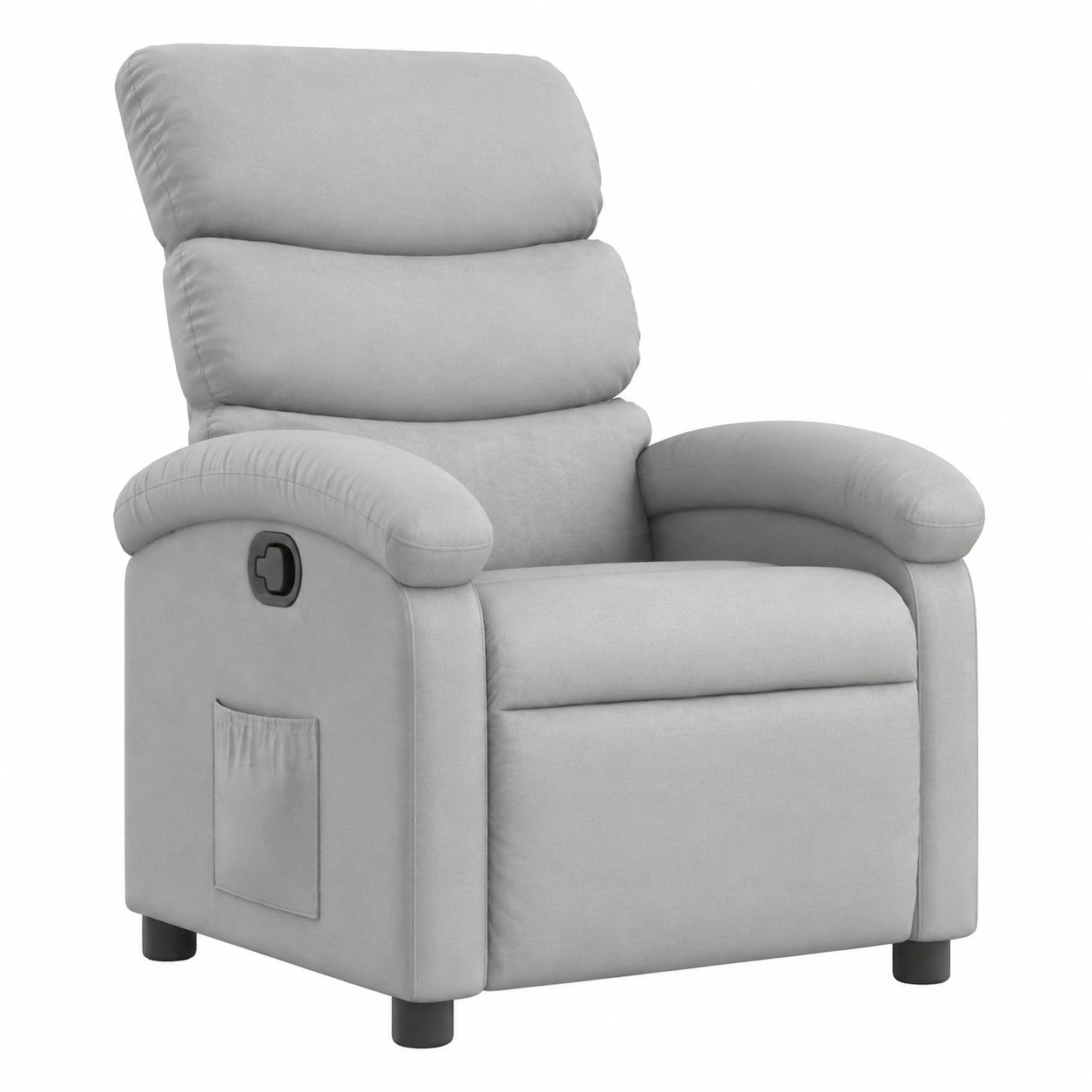 Fauteuil relax, inclinable, en tissu, coloris gris, pour le salon