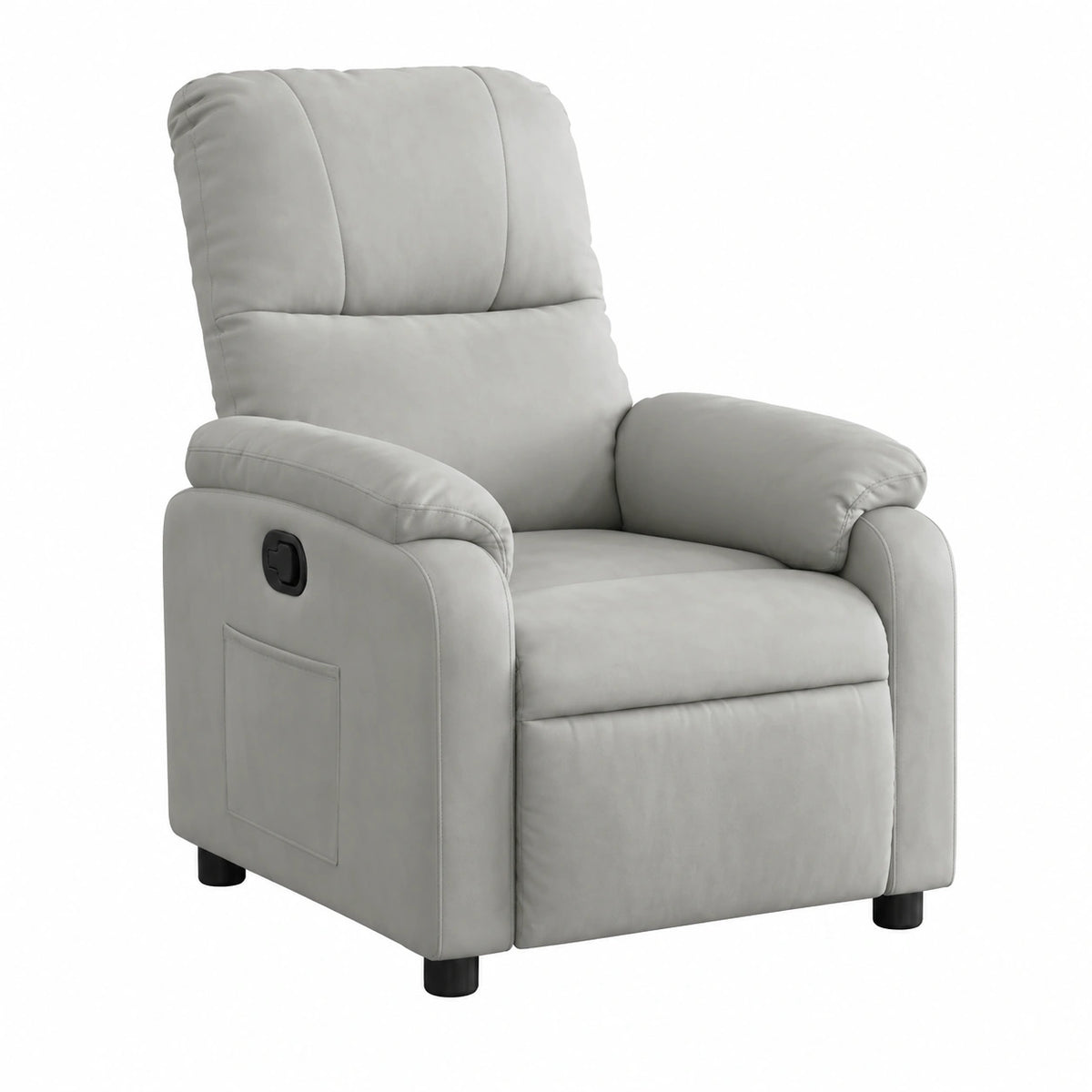 Fauteuil relax, inclinable, en tissu, coloris gris, pour le salon