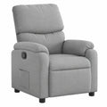 Fauteuil relax, inclinable, en tissu, coloris gris, pour le salon