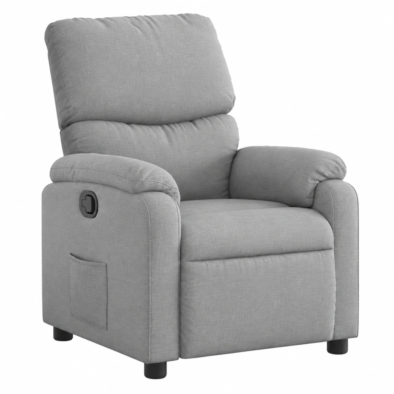 Fauteuil relax, inclinable, en tissu, coloris gris, pour le salon