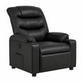 Fauteuil relax, inclinable, en similicuir, coloris noir, pour le salon