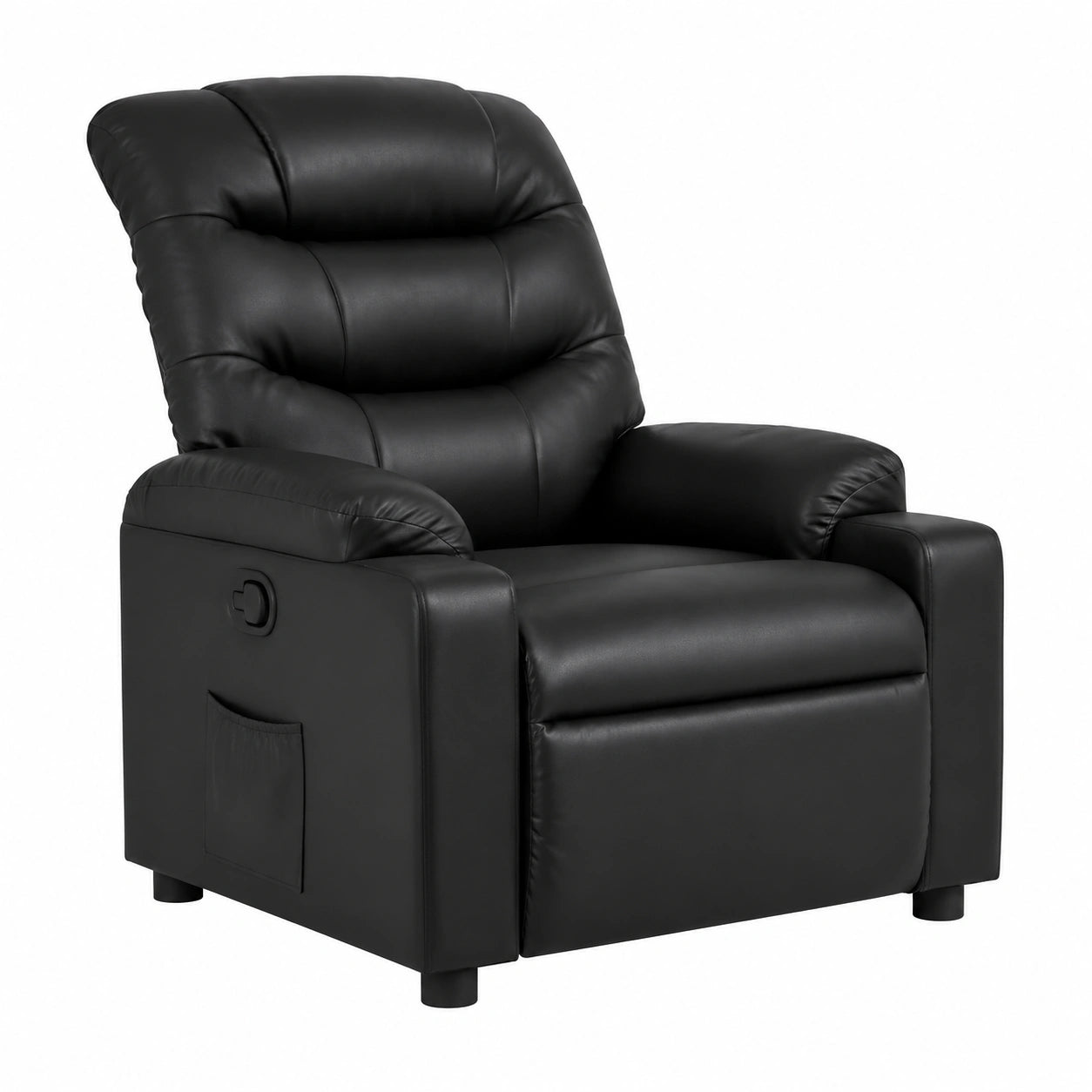 Fauteuil relax, inclinable, en similicuir, coloris noir, pour le salon
