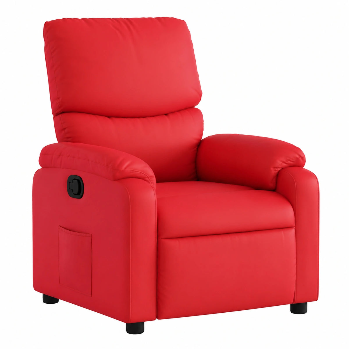 Fauteuil relax, en similicuir, inclinable, coloris rouge, pour le salon