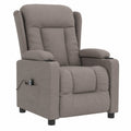 Fauteuil relax, en tissu, inclinable, coloris taupe, pour le salon