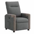 Fauteuil relax, en tissu, inclinable, coloris gris, pour le salon