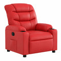 Fauteuil relax, inclinable, en similicuir, coloris rouge, pour le salon
