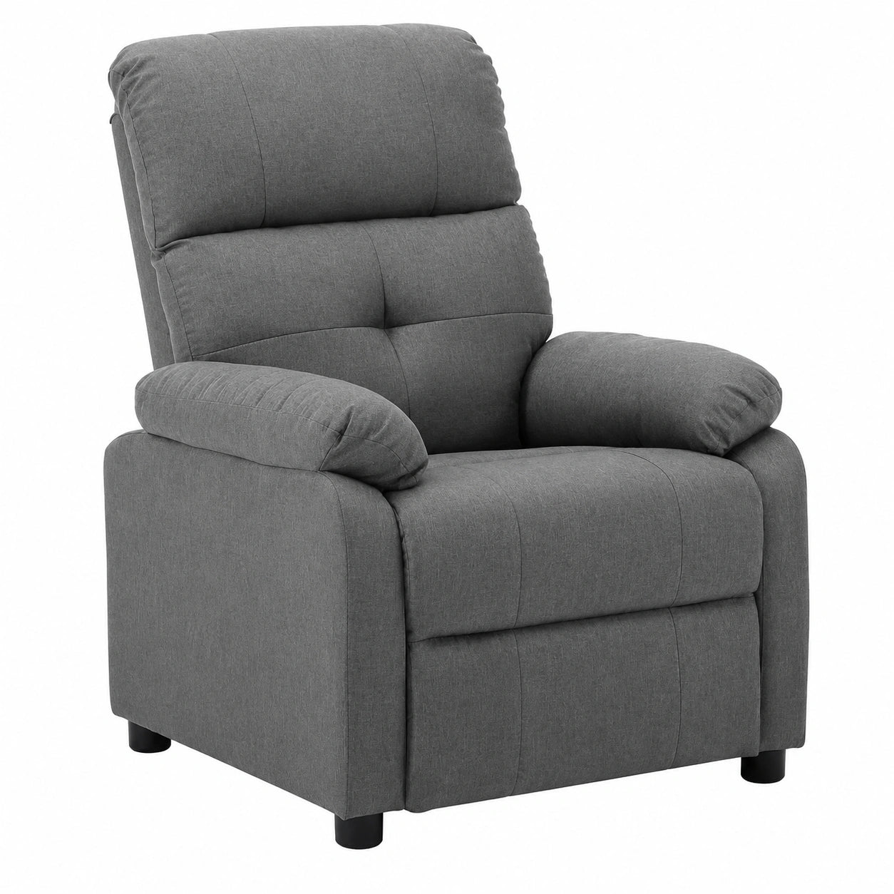 Fauteuil relax, inclinable, en tissu, coloris gris, pour le salon