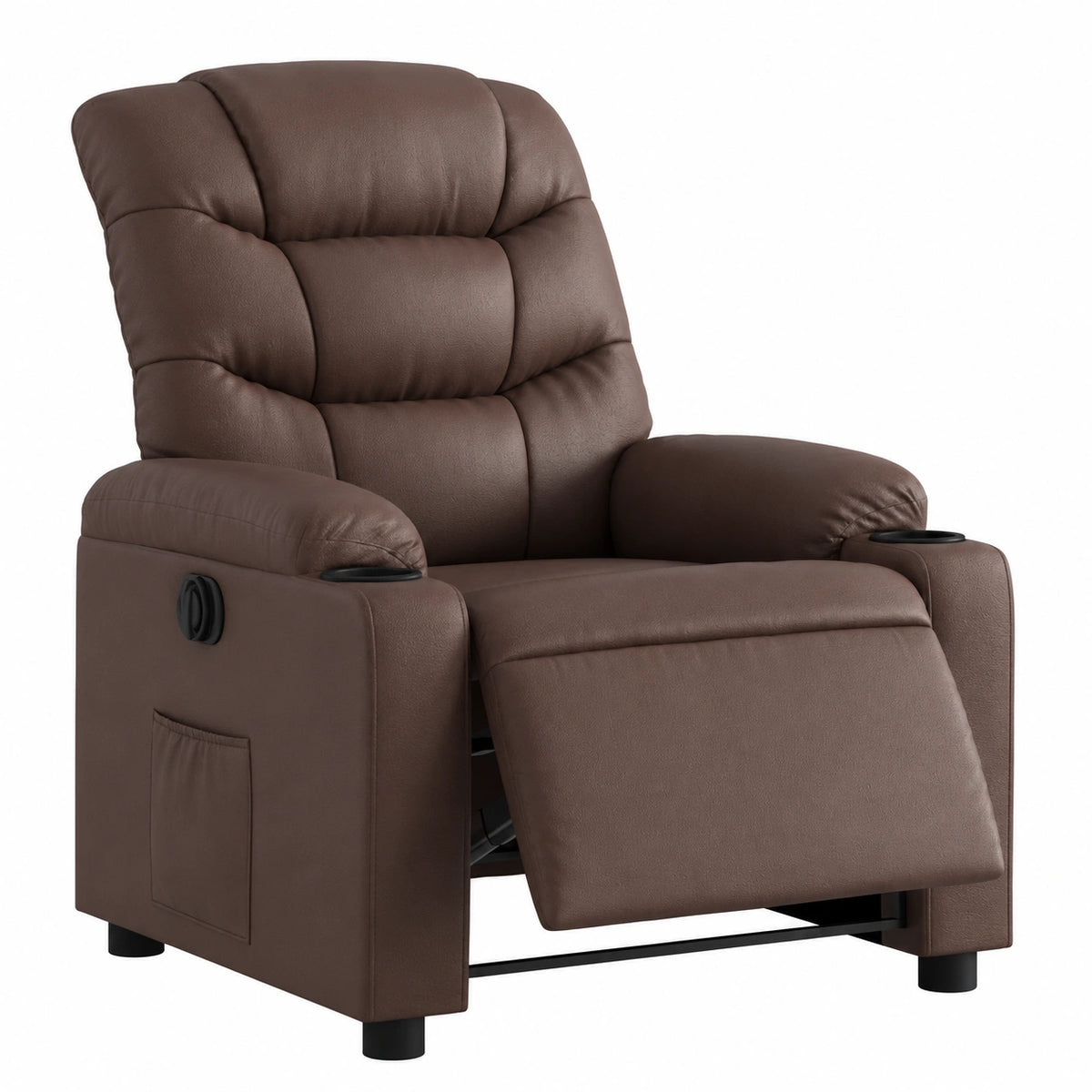 Fauteuil relax, en similicuir, inclinable, coloris marron, pour le salon