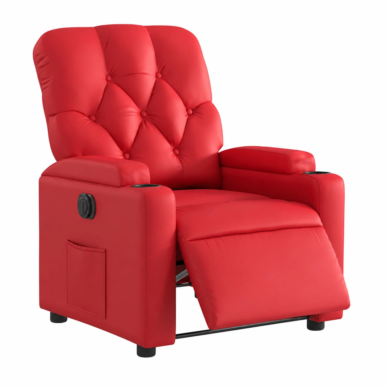 Fauteuil relax, inclinable, réglable, en similicuir, coloris rouge, pour le salon