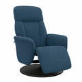 Fauteuil relax, inclinable, en velours, coloris bleu, pour le salon