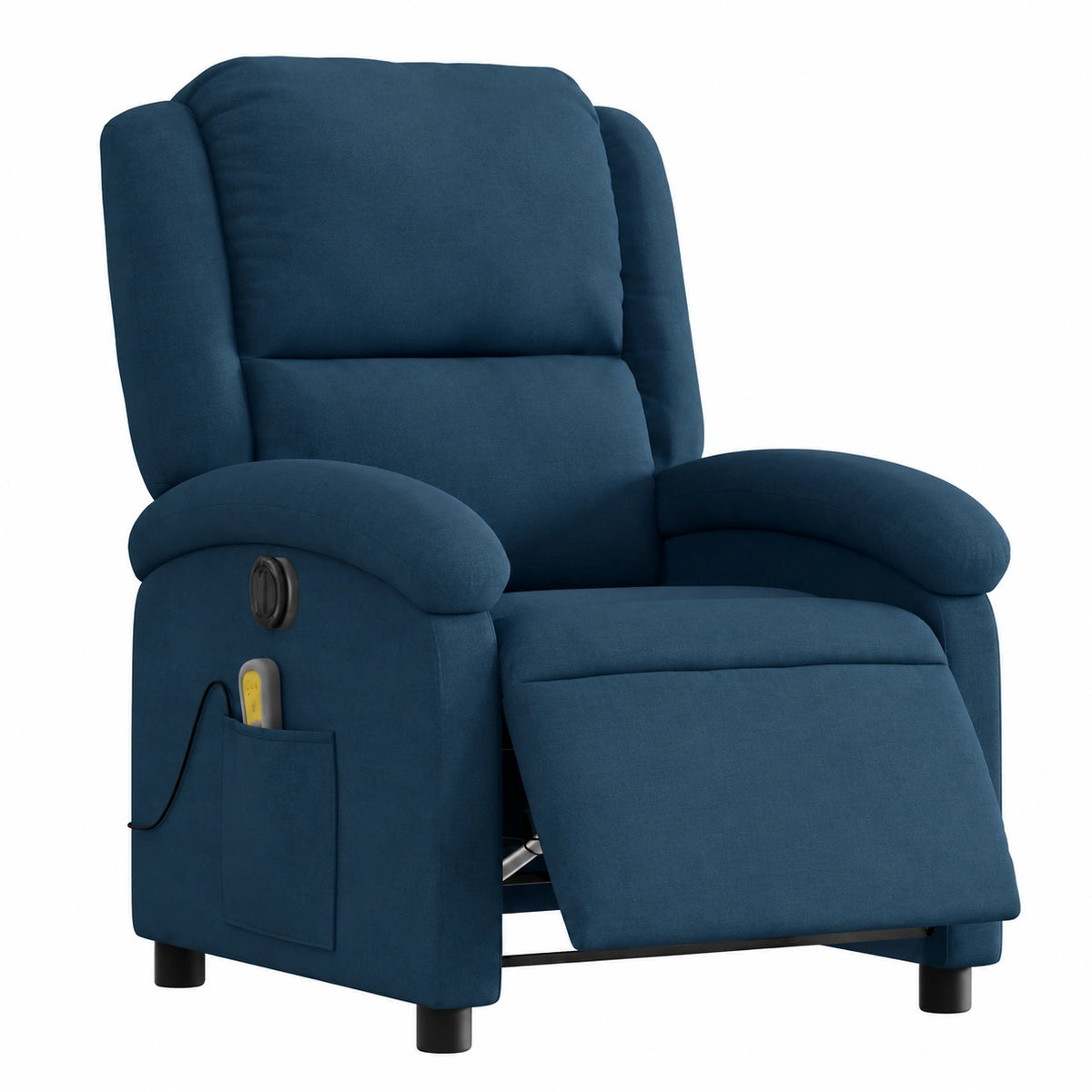 Fauteuil relax, inclinable, réglable, en velours, coloris bleu, pour le salon