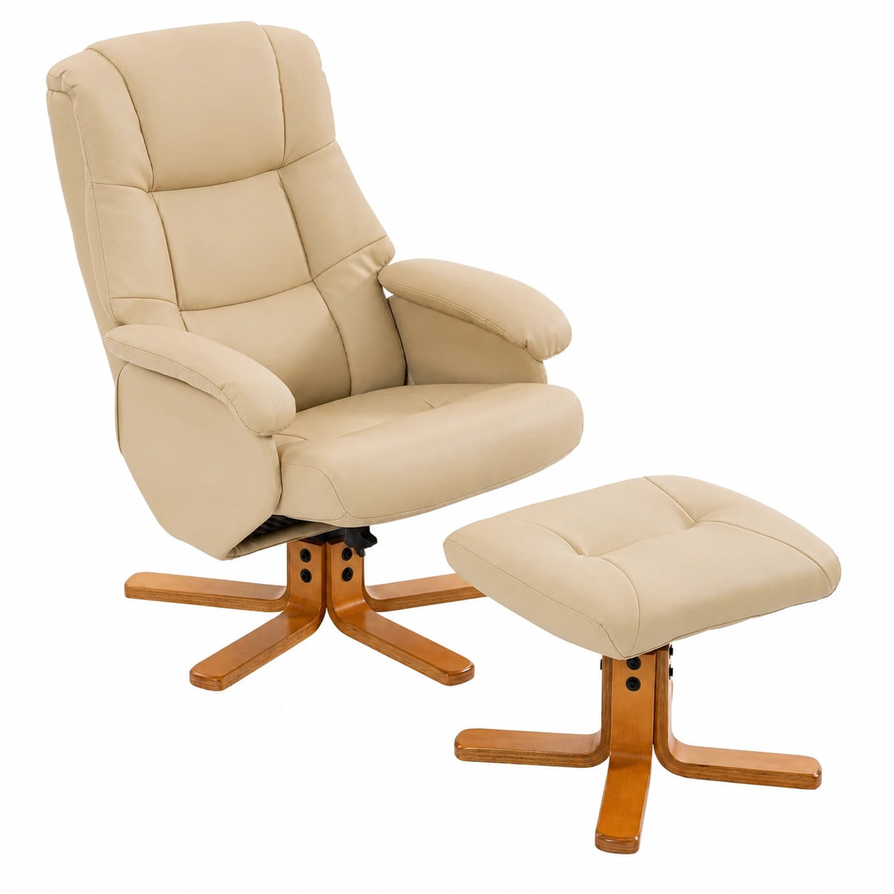 Fauteuil relax, inclinable, coloris beige, pour le salon