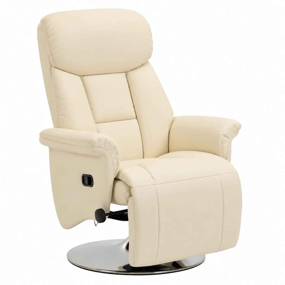 Fauteuil relax, inclinable, pivotant, coloris crème, pour le salon