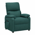 Fauteuil relax, inclinable, en tissu, coloris vert, pour le salon