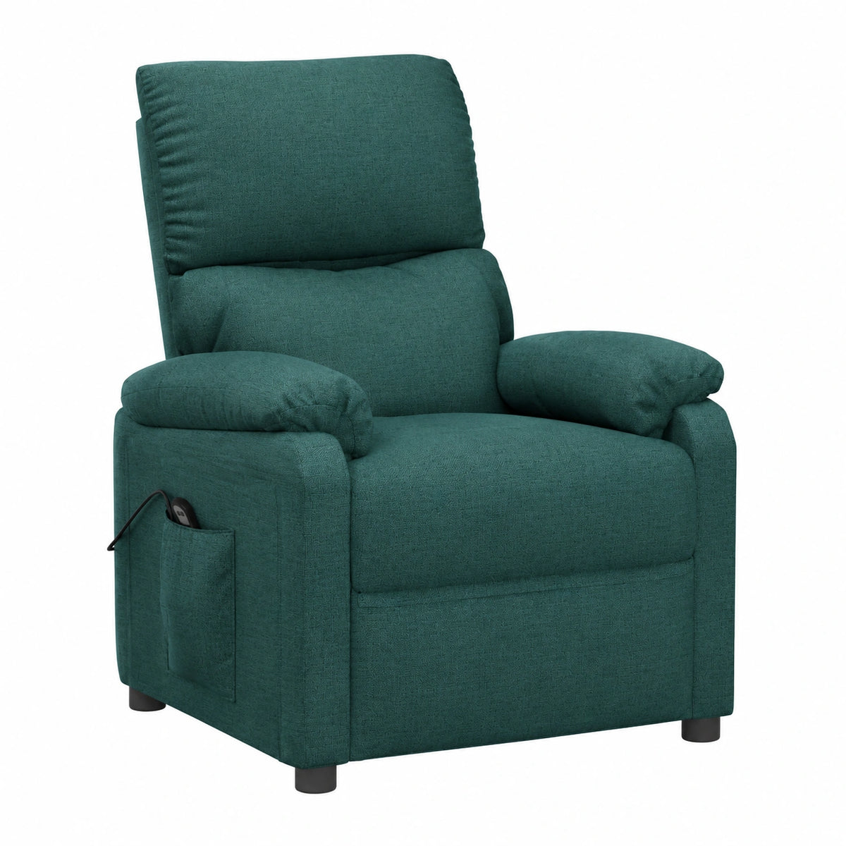 Fauteuil relax, inclinable, en tissu, coloris vert, pour le salon