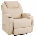 Fauteuil relax, inclinable, réglable, coloris crème, pour le salon