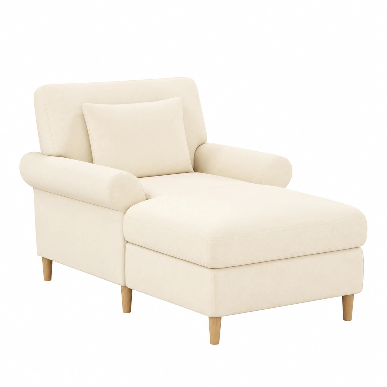 Canapé, en velours et tissu, inclinable, coloris beige, 1 place, pour le salon