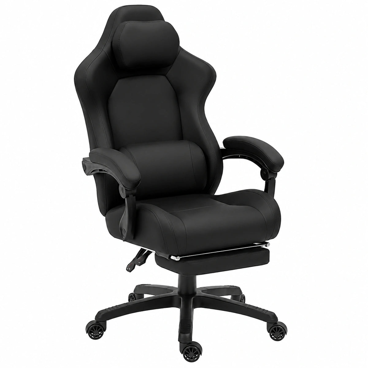 Fauteuil, inclinable, avec coussin, réglable, en velours, coloris noir, pour le salon ou la chambre