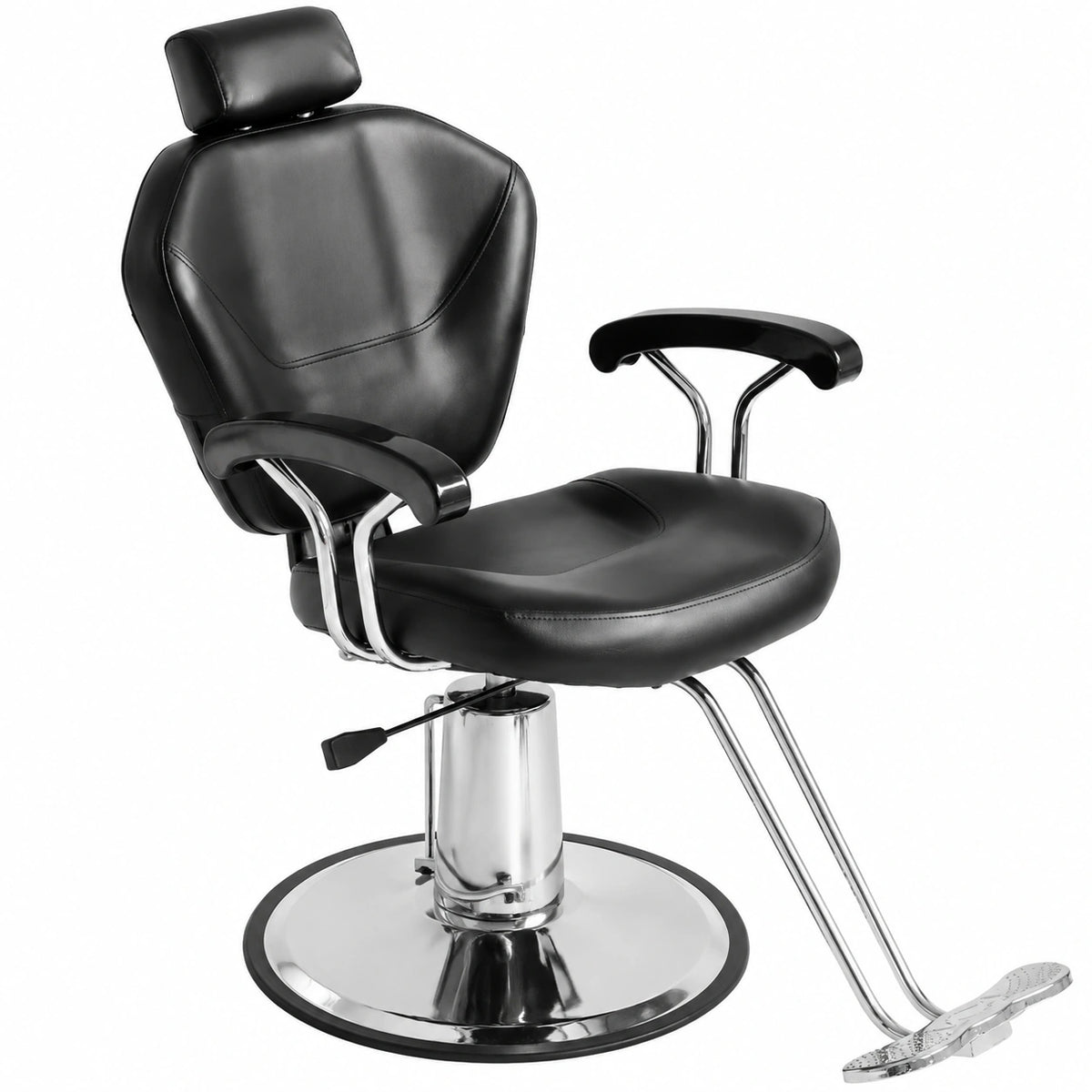 Fauteuil, inclinable, en cuir, coloris noir, 90 x 65 x 100 cm, pour le salon ou la chambre