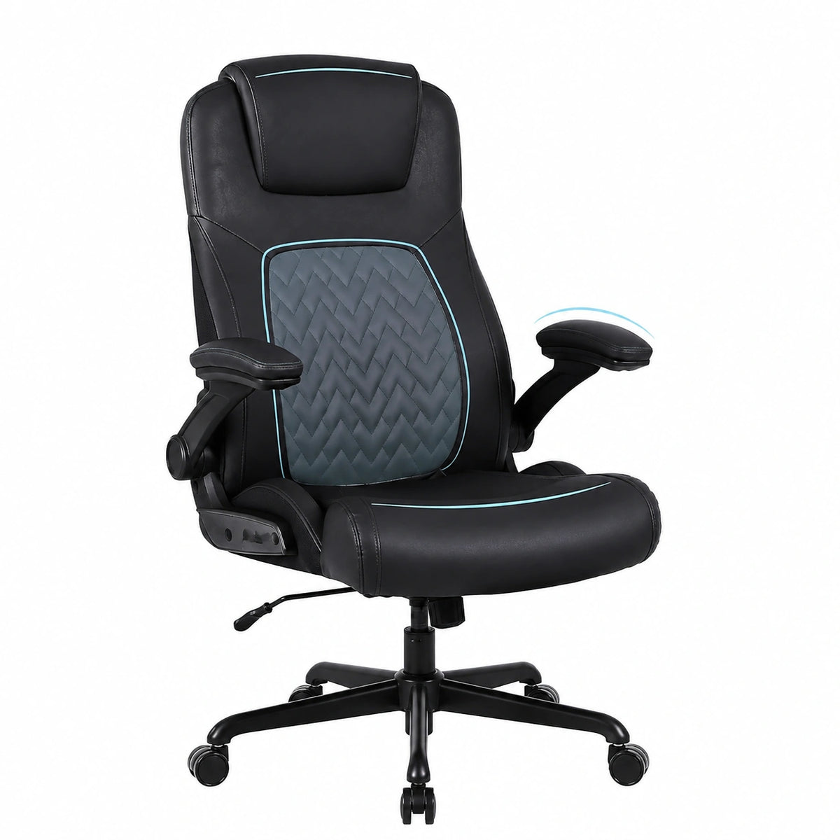 Bureau, inclinable, pliable, réglable, en similicuir et cuir, coloris noir, pour l’espace de travail