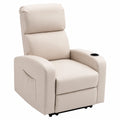 Fauteuil relax, avec télécommande, inclinable, en tissu, coloris beige, pour le salon