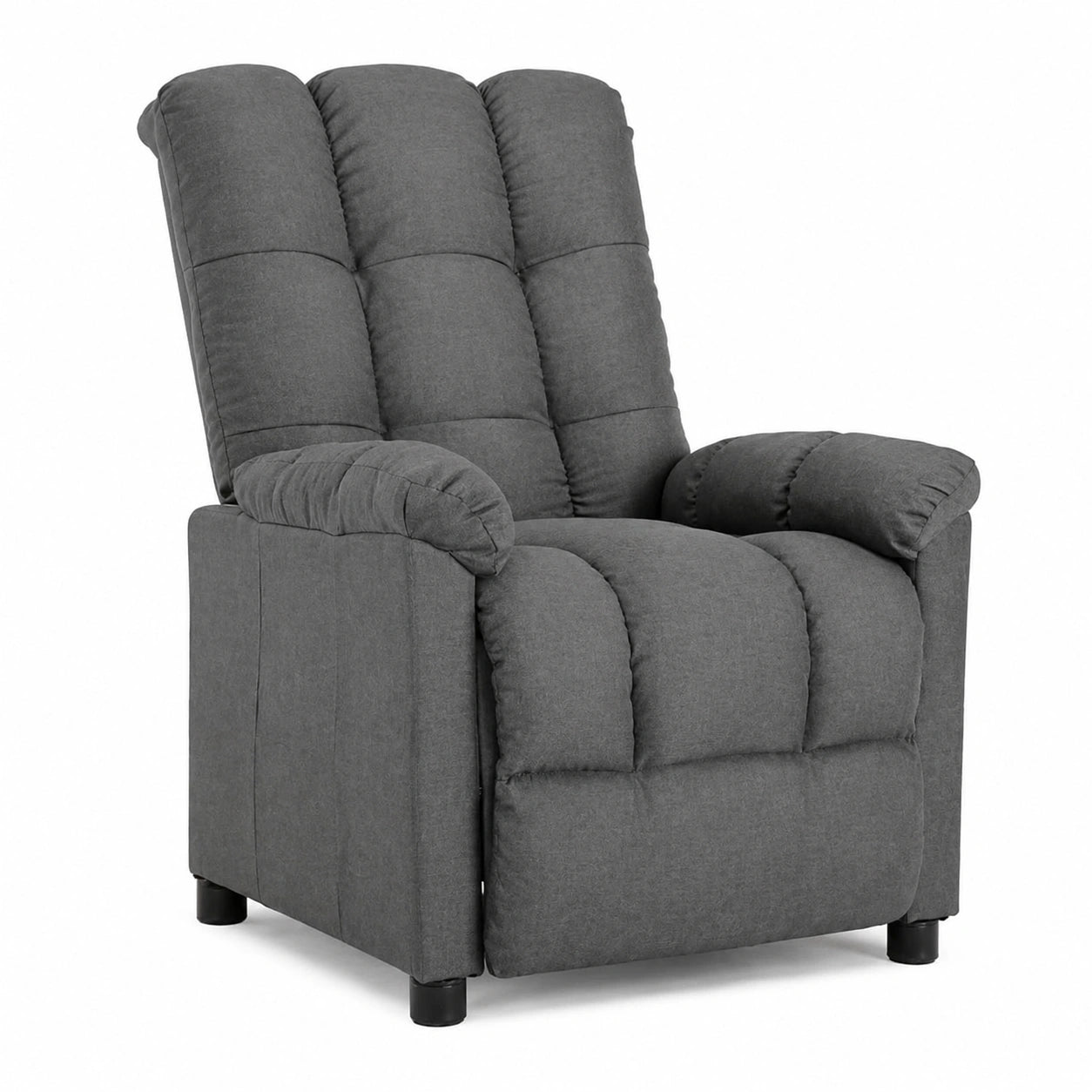 Fauteuil relax, en tissu, inclinable, coloris gris, 74 x 99 x 102 cm, pour le salon