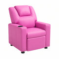 Fauteuil relax, inclinable, avec porte-gobelet, réglable, en cuir, coloris rose, pour le salon