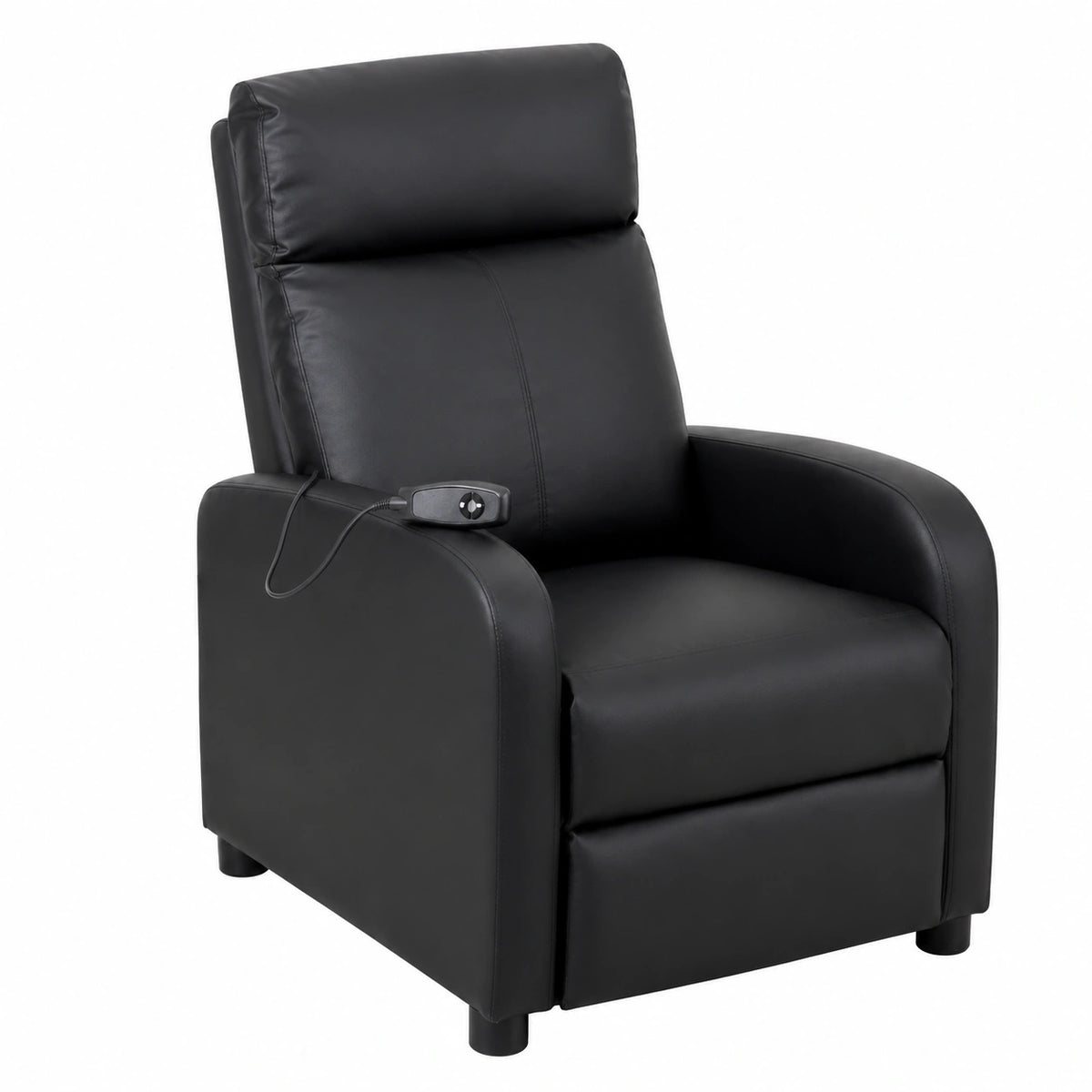 Fauteuil relax, inclinable, coloris noir, 66 x 75 x 99 cm, pour le salon