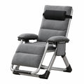 Salon de jardin, inclinable, avec coussin, coloris gris, pour la terrasse ou le jardin
