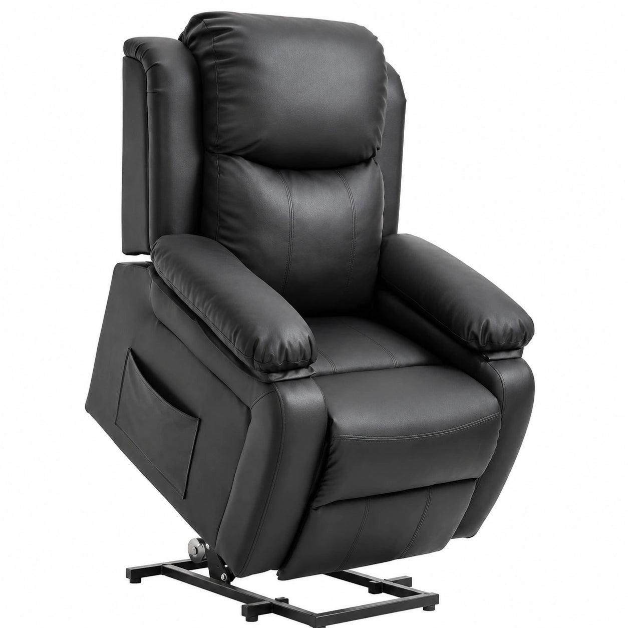 Fauteuil relax, avec télécommande, inclinable, coloris noir, pour le salon