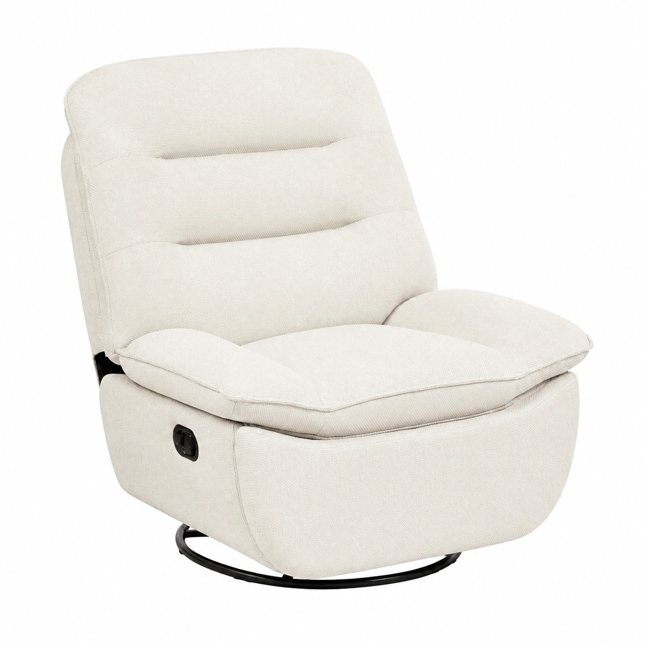Fauteuil relax, à bascule, inclinable, pivotant, coloris beige, pour le salon
